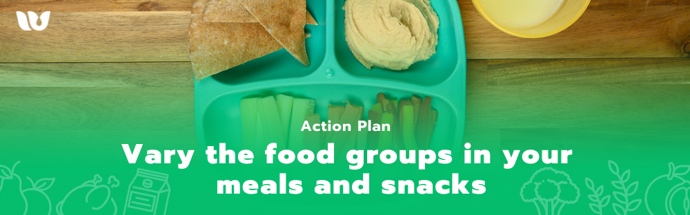 Action Plan: Vary the food groups in your meals and snacks